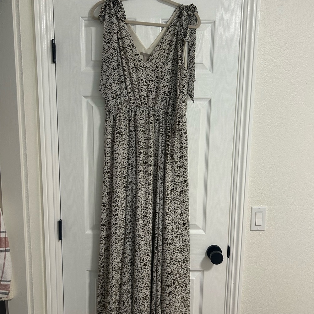 H&M Polka Dot Sleeveless V-Neck Maxi Dress